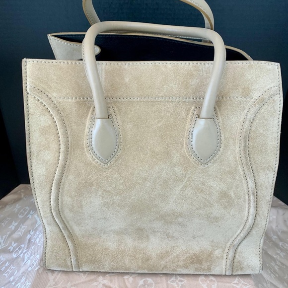 Celine Mini Luggage Tote In Beige Nubuck Calf Suede - Picture 3 of 7